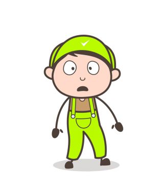 Çizgi film korkunç çocuk yüz vektör çizim