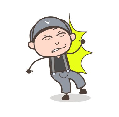 Çizgi film çocuk isabet vektör kavramı var