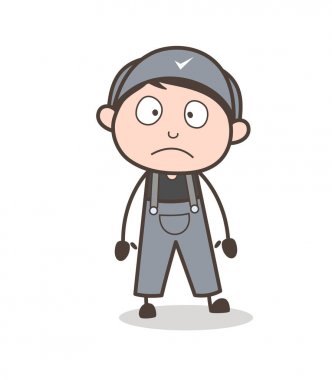 Korkmuş Servisi çocuk yüz ifade vektör çizim karikatür