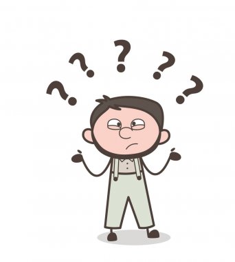 Şaşkın adam yüz ifade vektör çizim karikatür