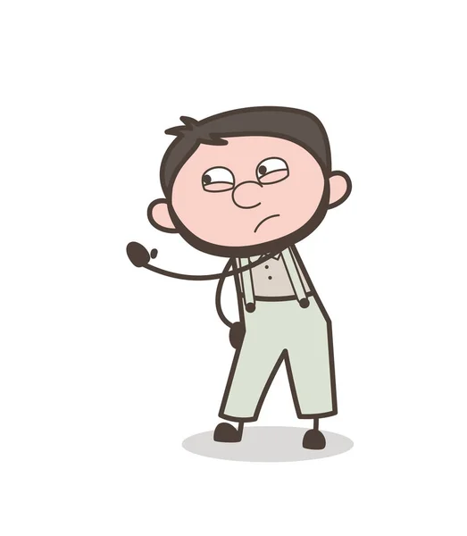Cartoon Angry Man Hand gebaar vectorillustratie — Stockvector