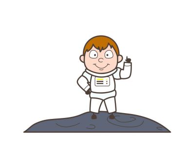 Bir fikir vektör çizim karikatür astronot var