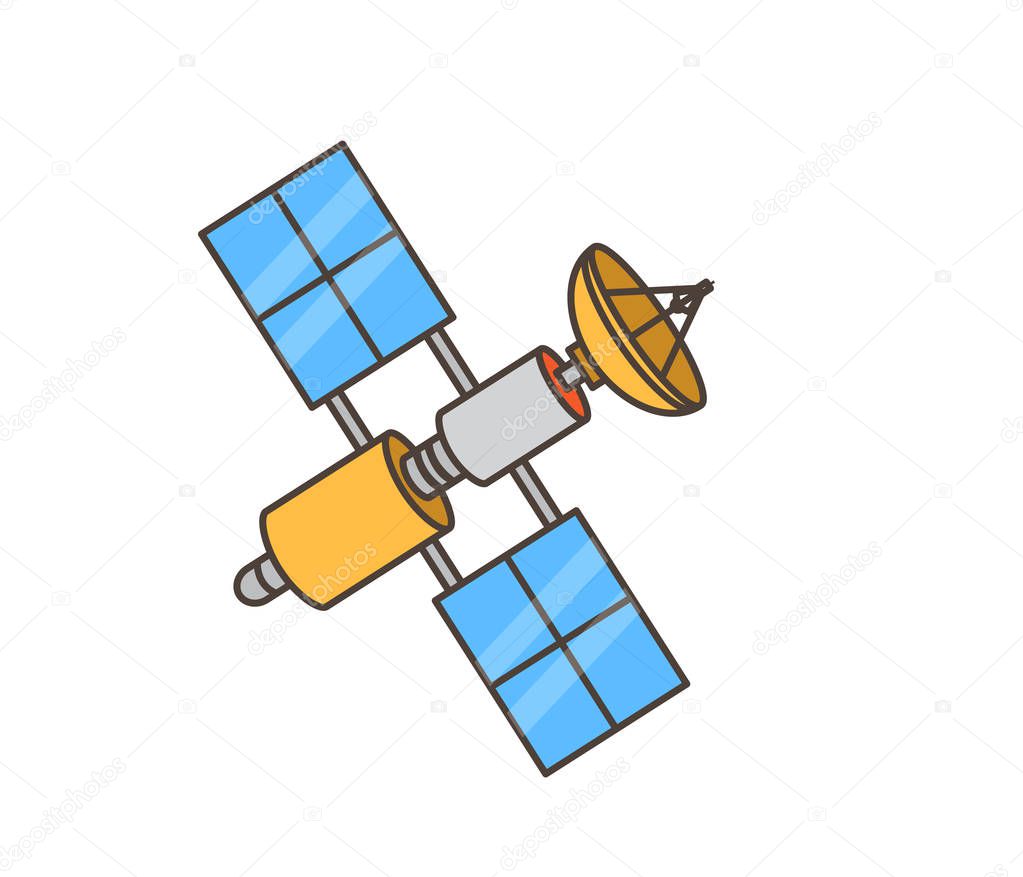 Space Satellite Machine Vector Illustration