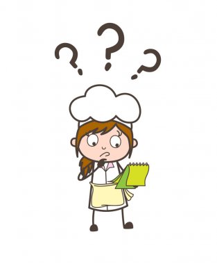 Çizgi film garson listesi vektör çizim yapmak için karışık