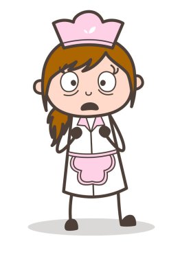 Çizgi film korkunç garson ifade vektör çizim