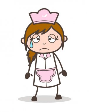 Vektör çizim ağlıyor çizgi film üzgün garson