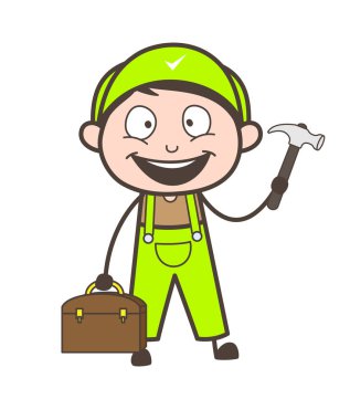 Karikatür neşeli mekanik karakter vektör