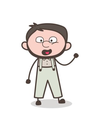 Bağıran adam ifade vektör çizim karikatür