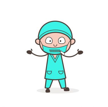 İfade vektör çizim karikatür doktor şaşırttı