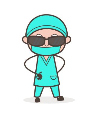 İfade vektör çizim karikatür doktor şaşırttı