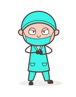 İfade vektör çizim karikatür doktor şaşırttı