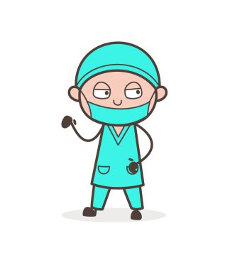 İfade vektör çizim karikatür doktor şaşırttı