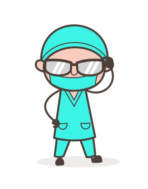 İfade vektör çizim karikatür doktor şaşırttı