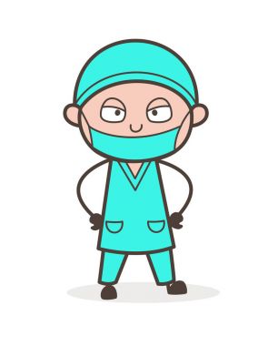 İfade vektör çizim karikatür doktor şaşırttı