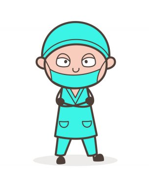 İfade vektör çizim karikatür doktor şaşırttı