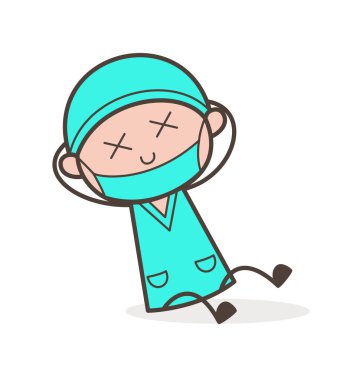 İfade vektör çizim karikatür doktor şaşırttı