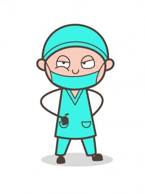 İfade vektör çizim karikatür doktor şaşırttı