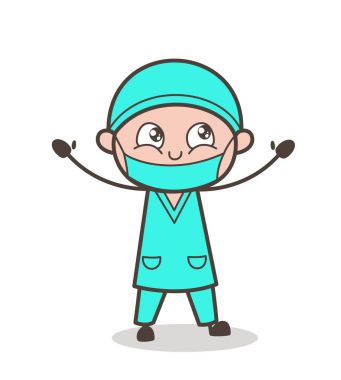 İfade vektör çizim karikatür doktor şaşırttı