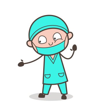 İfade vektör çizim karikatür doktor şaşırttı