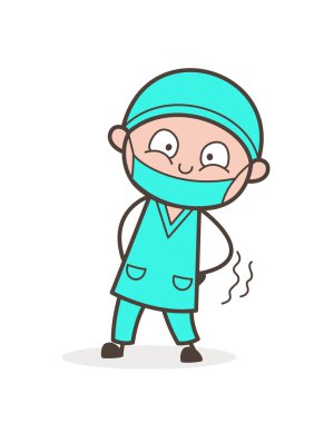 İfade vektör çizim karikatür doktor şaşırttı