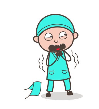 İfade vektör çizim karikatür doktor şaşırttı