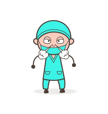 İfade vektör çizim karikatür doktor şaşırttı