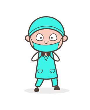 İfade vektör çizim karikatür doktor şaşırttı