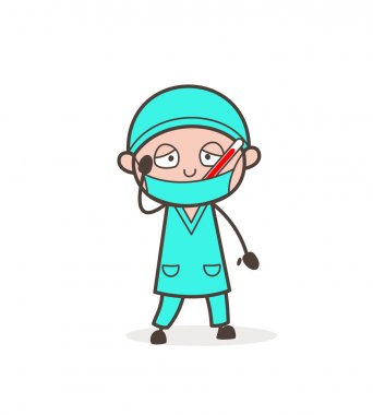 İfade vektör çizim karikatür doktor şaşırttı