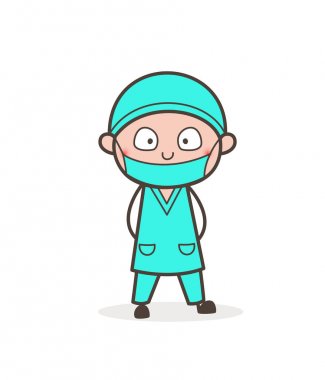 Çizgi film ifade vektör çizim bakan doktor