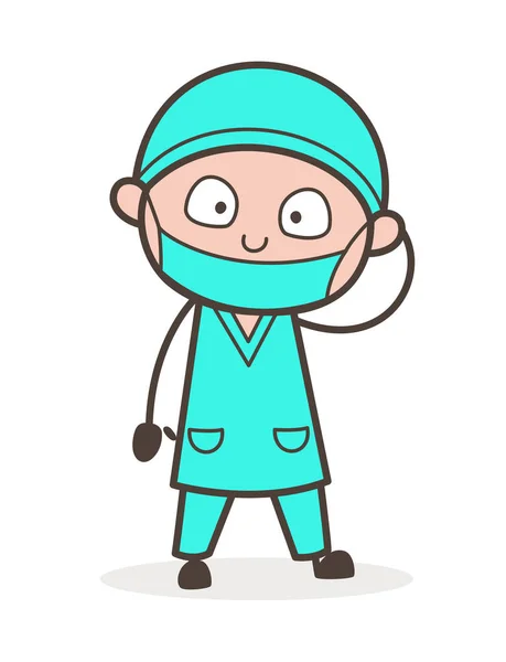 Dibujos animados Doctor Sorprendido Expresión Vector Ilustración — Vector de stock