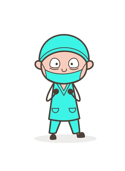 Dibujos animados Doctor Sorprendido Expresión Vector Ilustración — Archivo Imágenes Vectoriales