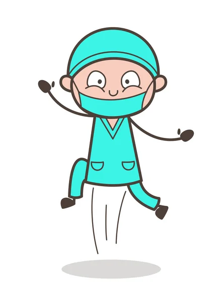 Dibujos animados Doctor Sorprendido Expresión Vector Ilustración — Archivo Imágenes Vectoriales