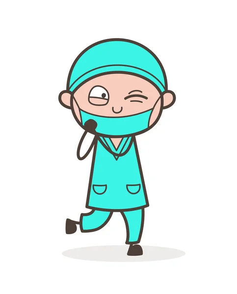 Dibujos animados Doctor Sorprendido Expresión Vector Ilustración — Archivo Imágenes Vectoriales