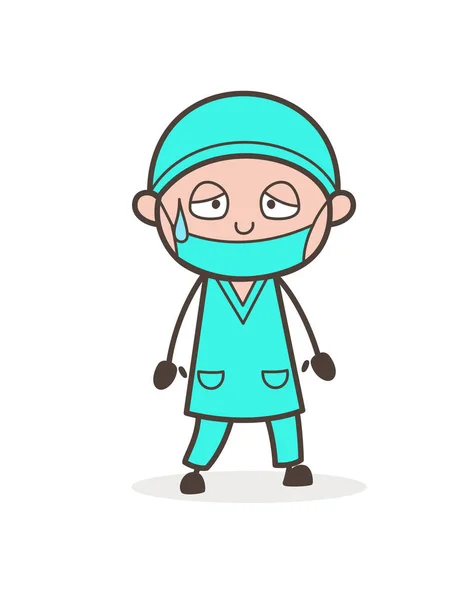 Tegneserie doktor overrasket udtryk vektor illustration – Stock-vektor