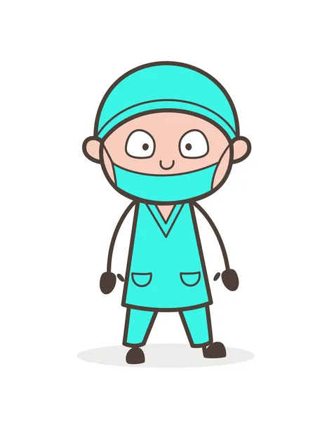 Dibujos animados Doctor Sorprendido Expresión Vector Ilustración — Vector de stock