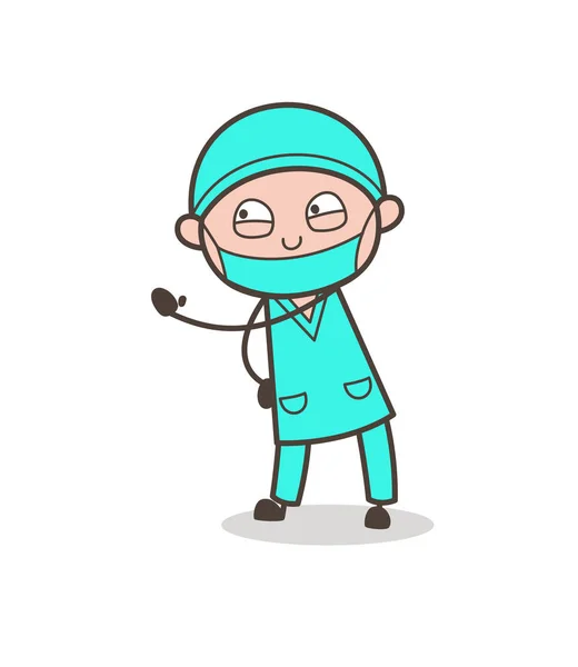 Cartoon Doctor Surpreendido Expressão Vetor Ilustração —  Vetores de Stock