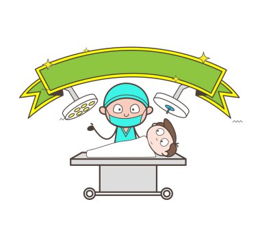 Çizgi film süper kahraman cerrah vektör karakteri