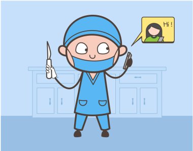 Çizgi film kızgın doktor burun vektör çizim Buhar ile