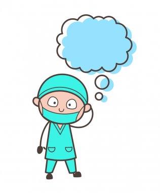 Hayal kırıklığına uğramış cerrah ifade vektör çizim karikatür