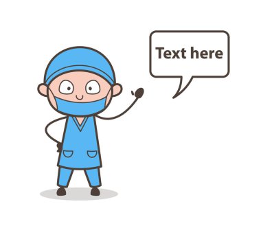 Bir ileti vektör çizim gösterilen çizgi film kardiyolog