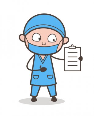 Tıbbi rapor vektör çizim gösterilen çizgi film kardiyolog