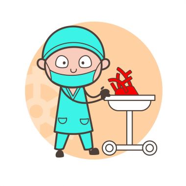 Çizgi film kardiyolog inceleyin vektör kavramı için insan kalp