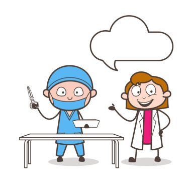 Çizgi film erkek doktor diş hekimi doktor tanıtımı