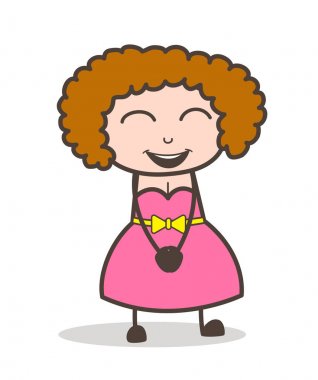 Çizgi film genç hanımefendi yüz vektör çizim