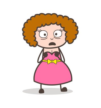 Çizgi film Modern genç bayan yüz vektör şok edici