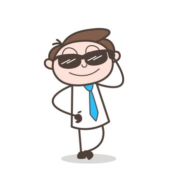 Siyah güneş gözlüğü vektör ile modern genç çocuk