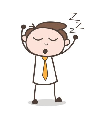 Yorgun işadamı vektör çizim uyku