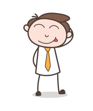 Dil-Out yüz ifade vektör ile yaramaz genç çocuk