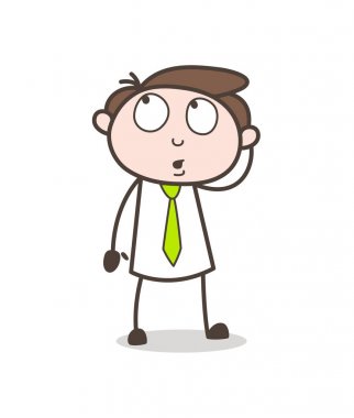 Çizgi film genç çift düşünme ifade vektör