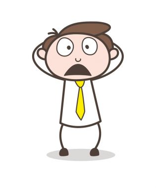 Korkmuş karikatür çalışan ifade